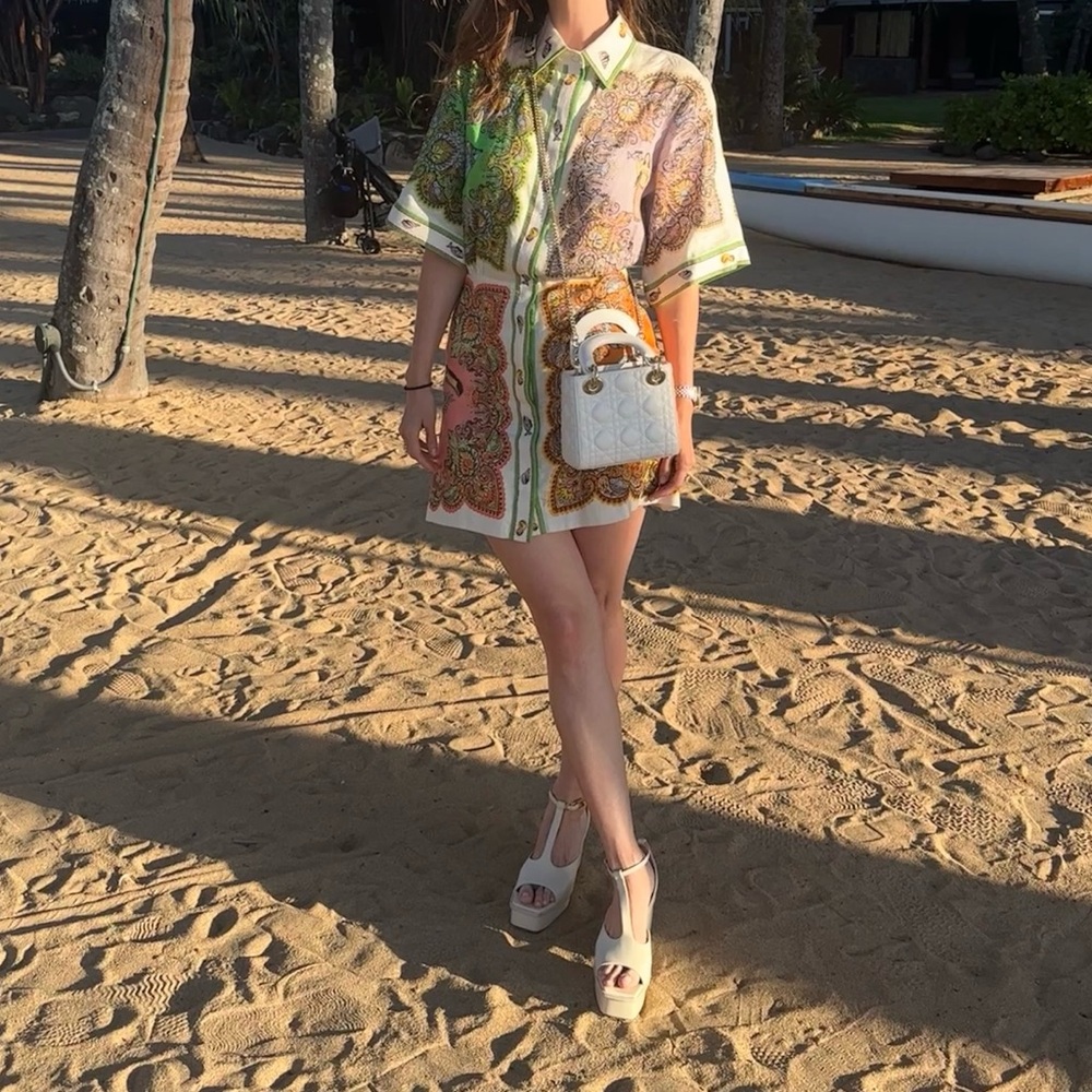 Alemais Multicolor Paisley Resort Wear Dress